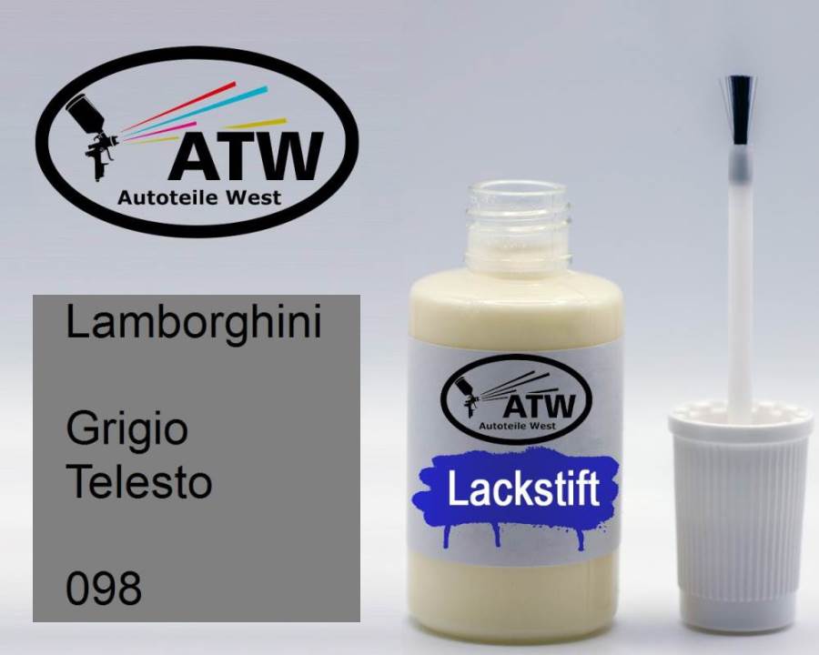 Lamborghini, Grigio Telesto, 098: 20ml Lackstift, von ATW Autoteile West.